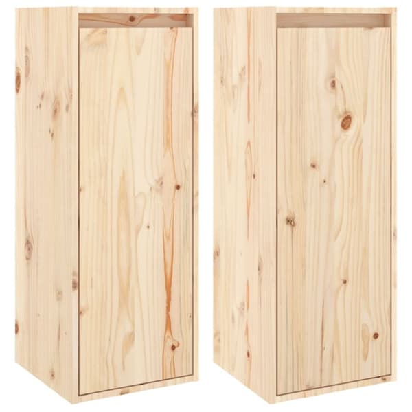 vidaXL vægskabe 2 stk. 30x30x80 cm massivt fyrretræ -  Væghylder & smalle hylder