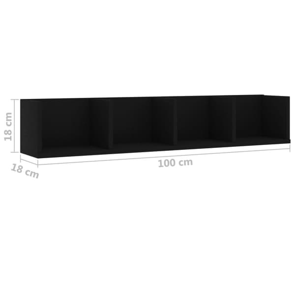 vidaXL CD-seinähylly musta 100x18x18 cm tekninen puu -  Seinähyllyt