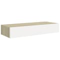 Miniatyrbillede 5 af 11: vidaXL hylder med skuffe 2 stk. 60x23,5x10 cm MDF egetræsfarve og hvid -  Væghylder & smalle hylder