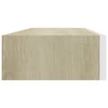 Miniatyrbillede 7 af 11: vidaXL hylder med skuffe 2 stk. 60x23,5x10 cm MDF egetræsfarve og hvid -  Væghylder & smalle hylder