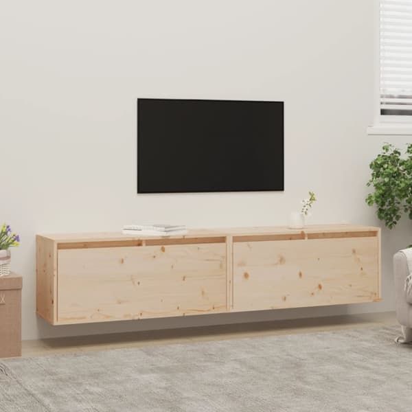 vidaXL vægskabe 2 stk. 80x30x35 cm massivt fyrretræ - Væghylder & smalle hylder