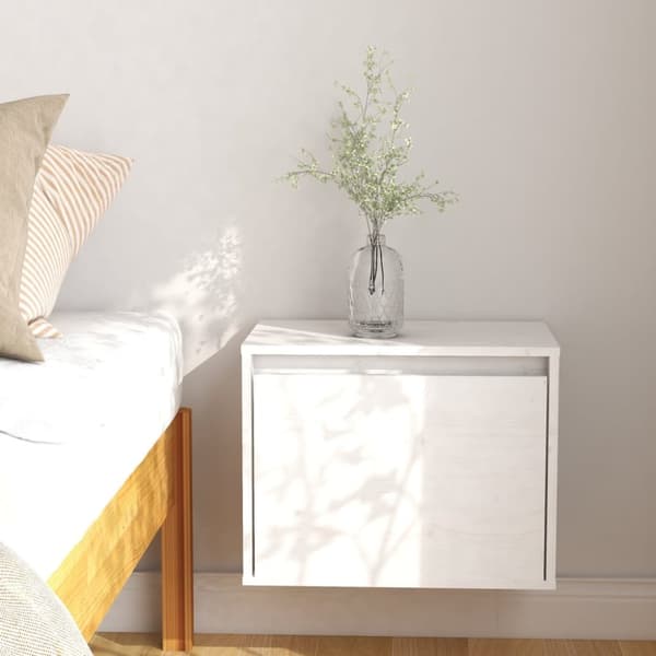 vidaXL Väggskåp 45x30x35 cm massiv furu vit -  Vägghyllor & fönsterbrädor
