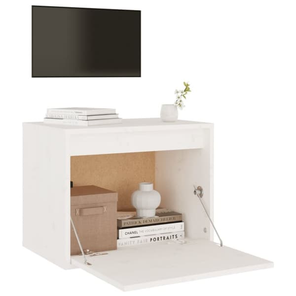 vidaXL Väggskåp 45x30x35 cm massiv furu vit -  Vägghyllor & fönsterbrädor
