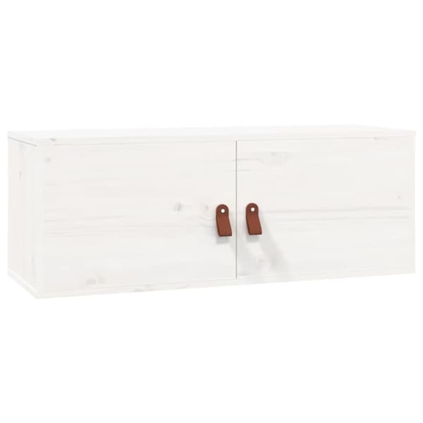 vidaXL vægskab 80x30x30 cm massivt fyrretræ hvid -  Væghylder & smalle hylder