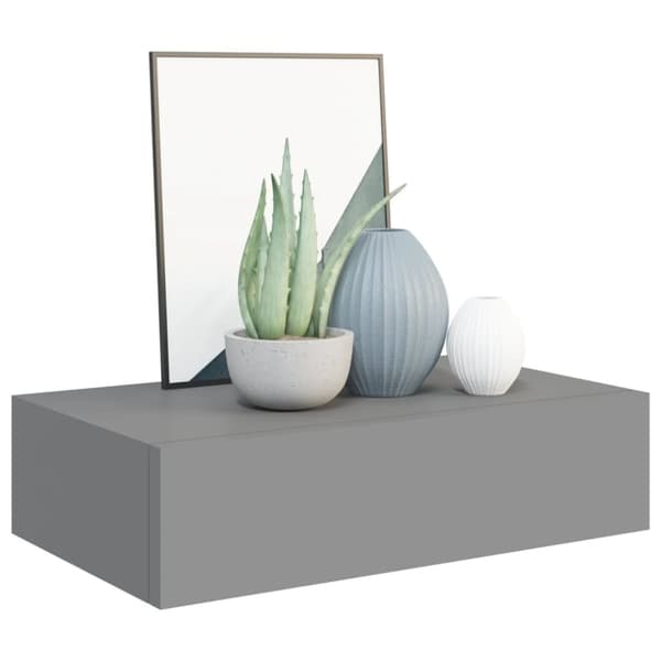 vidaXL Seinälaatikkohylly harmaa 40x23,5x10 cm MDF - Seinähyllyt