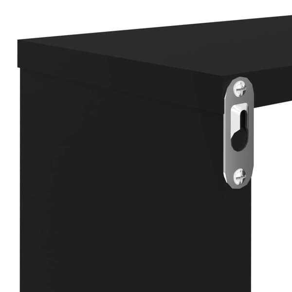 vidaXL Vägghylla kubformad 2 st svart 80x15x26,5 cm konstruerat trä - Vägghyllor & fönsterbrädor