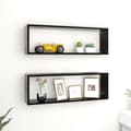 Miniatyrbild 1 av 11: vidaXL Vägghylla kubformad 2 st svart 80x15x26,5 cm konstruerat trä -  Vägghyllor & fönsterbrädor