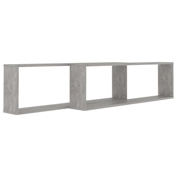 vidaXL Kuutioseinähyllyt 2 kpl betoninharmaa 100x15x30 cm tekninen puu - Seinähyllyt