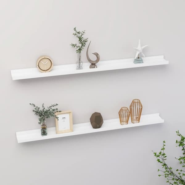 vidaXL væghylder 2 stk. 100x9x3 cm hvid -  Væghylder & smalle hylder
