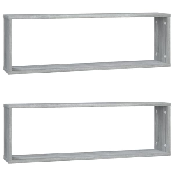 vidaXL Seinäkuutiohylly 2 kpl harmaa Sonoma 80x15x26,5 cm tekninen puu -  Seinähyllyt