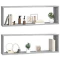 Pikkukuva 5 / 11: vidaXL Seinäkuutiohylly 2 kpl harmaa Sonoma 80x15x26,5 cm tekninen puu -  Seinähyllyt