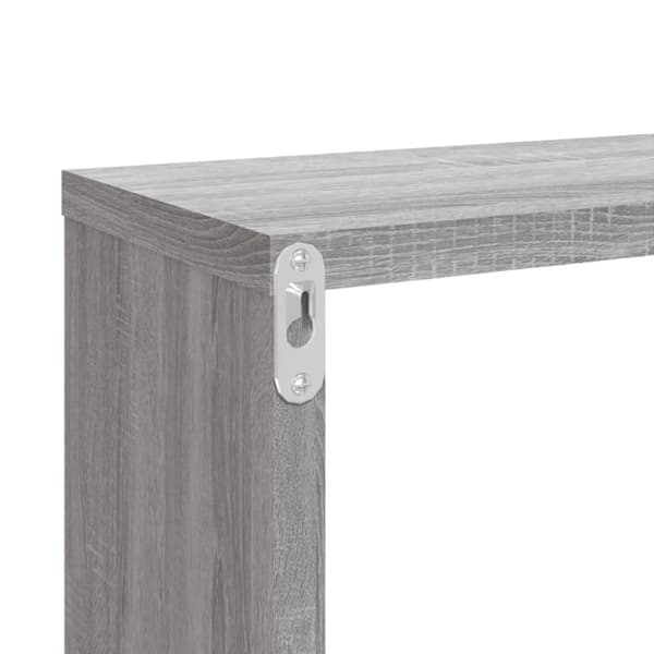 vidaXL Seinäkuutiohylly 2 kpl harmaa Sonoma 80x15x26,5 cm tekninen puu - Seinähyllyt