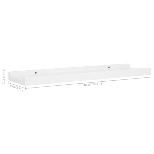 vidaXL Tauluhyllyt 2 kpl valkoinen 40x9x3 cm MDF -  Seinähyllyt
