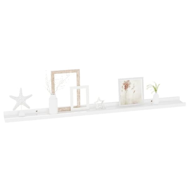 vidaXL Vägghyllor 2 st vit högglans 100x9x3 cm - Vägghyllor & fönsterbrädor