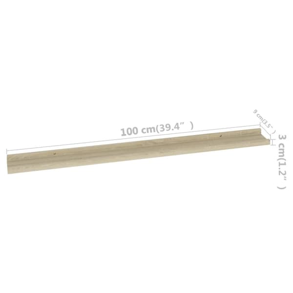 vidaXL Vägghyllor 4 st sonoma-ek 100x9x3 cm -  Vägghyllor & fönsterbrädor