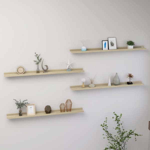 vidaXL Vägghyllor 4 st sonoma-ek 100x9x3 cm -  Vägghyllor & fönsterbrädor