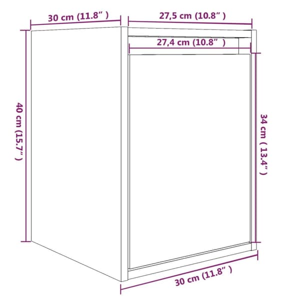 vidaXL Väggskåp 30x30x40 cm massiv furu -  Vägghyllor & fönsterbrädor