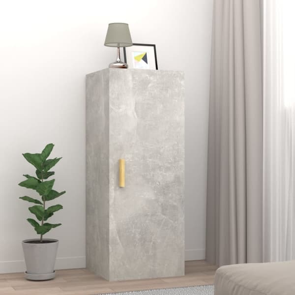 vidaXL vægskab 34,5x34x90 cm konstrueret træ betongrå -  Væghylder & smalle hylder