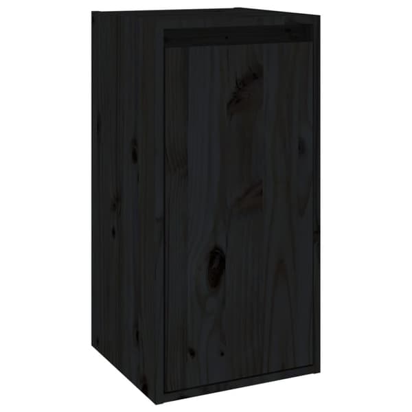 vidaXL Väggskåp 2 st svart 30x30x60 cm massiv furu -  Vägghyllor & fönsterbrädor