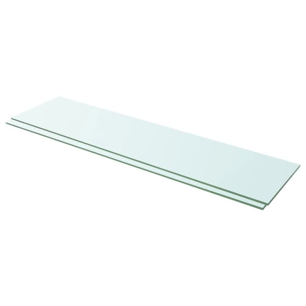 vidaXL Hyllplan 2 st glas genomskinlig 100x25 cm - Vägghyllor & fönsterbrädor