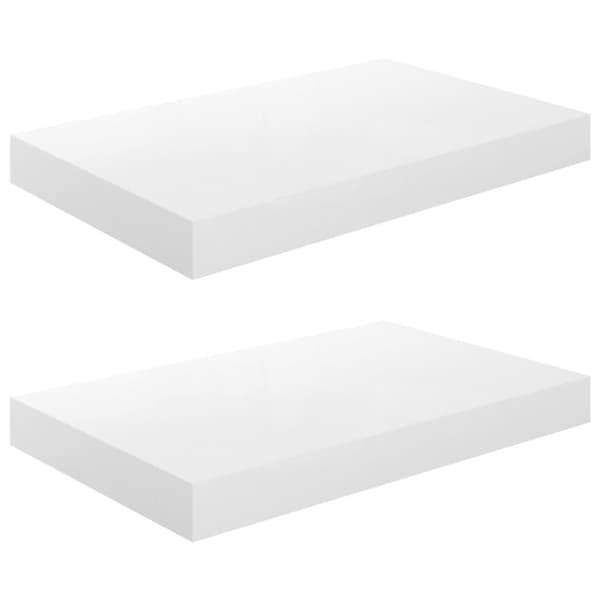 vidaXL Kelluvat seinähyllyt 2 kpl korkeakiilto valk. 40x23x3,8 cm MDF - Seinähyllyt