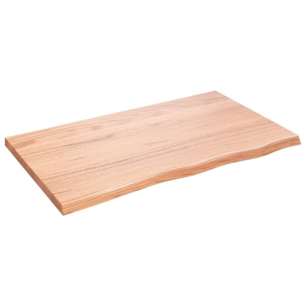 vidaXL Vägghylla ljusbrun 100x60x(2-4) cm behandlad massiv ek - Vägghyllor & fönsterbrädor