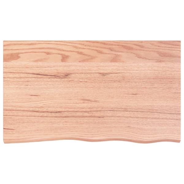 vidaXL Vägghylla ljusbrun 100x60x(2-4) cm behandlad massiv ek - Vägghyllor & fönsterbrädor
