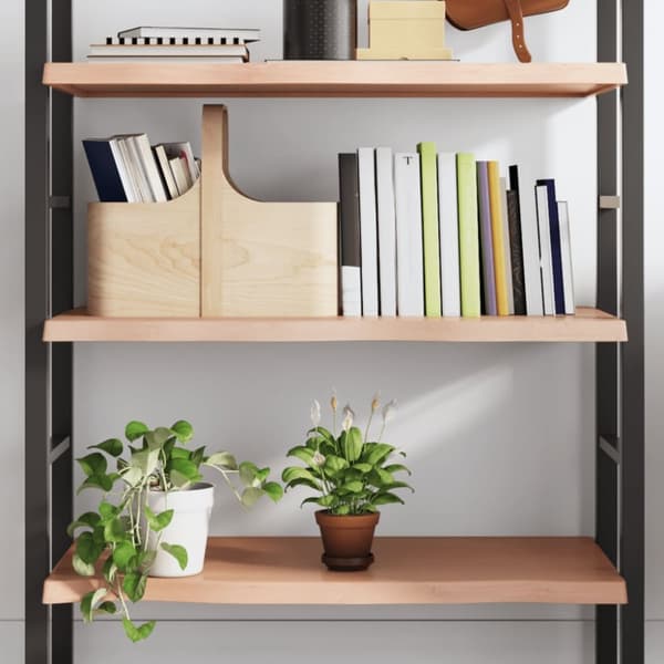 vidaXL Vägghylla ljusbrun 100x60x(2-4) cm behandlad massiv ek - Vägghyllor & fönsterbrädor