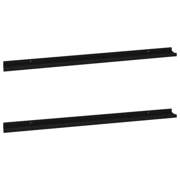 vidaXL Seinähyllyt 2 kpl musta 115x9x3 cm -  Seinähyllyt