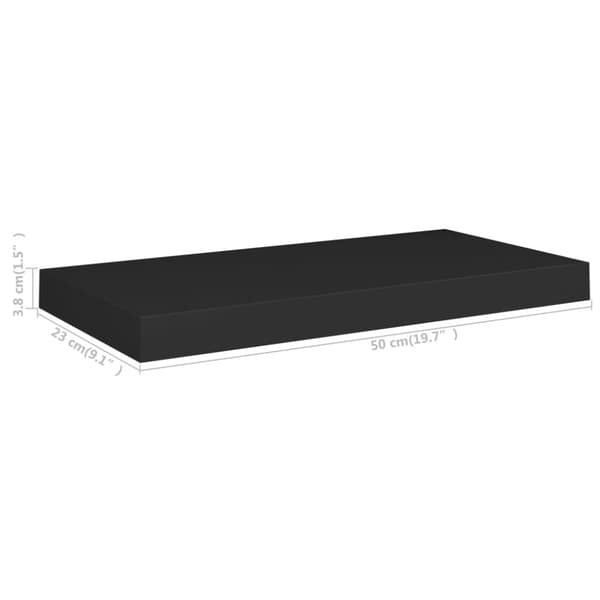vidaXL Kelluvat seinähyllyt 2 kpl musta 50x23x3,8 cm MDF -  Seinähyllyt