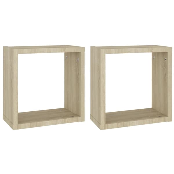 vidaXL Vägghylla kubformad 2 st sonoma-ek 30x15x30 cm -  Vägghyllor & fönsterbrädor