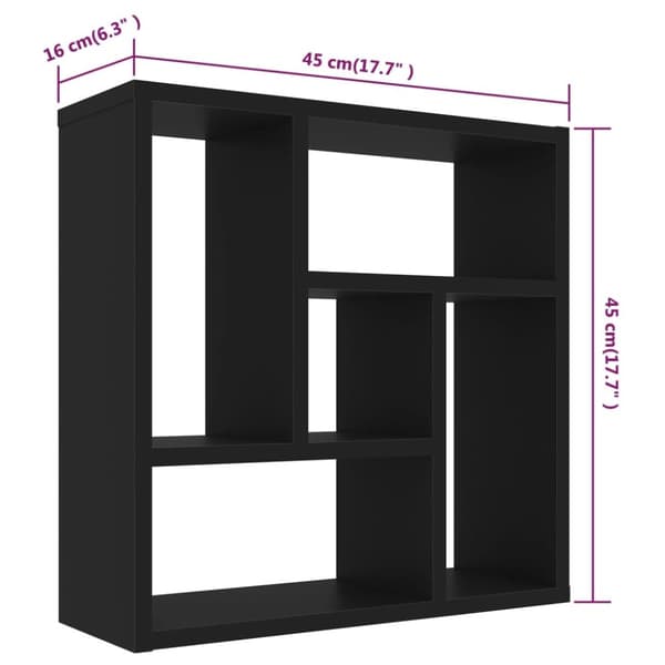 vidaXL Vägghylla svart 45,1x16x45,1 cm spånskiva -  Vägghyllor & fönsterbrädor
