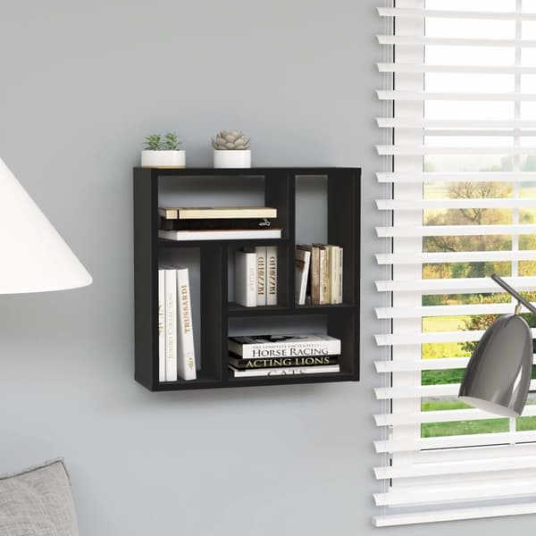 vidaXL Vägghylla svart 45,1x16x45,1 cm spånskiva -  Vägghyllor & fönsterbrädor