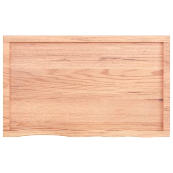 vidaXL væghylde 100x60x(2-6) cm behandlet massivt egetræ lysebrun - Væghylder & smalle hylder