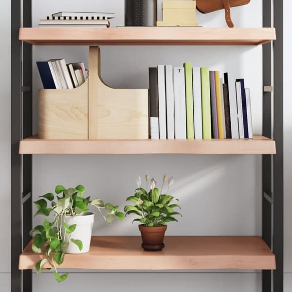 vidaXL væghylde 100x60x(2-6) cm behandlet massivt egetræ lysebrun - Væghylder & smalle hylder