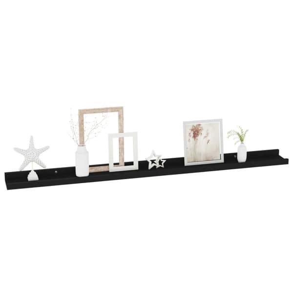 vidaXL Seinähyllyt 2 kpl musta 100x9x3 cm -  Seinähyllyt