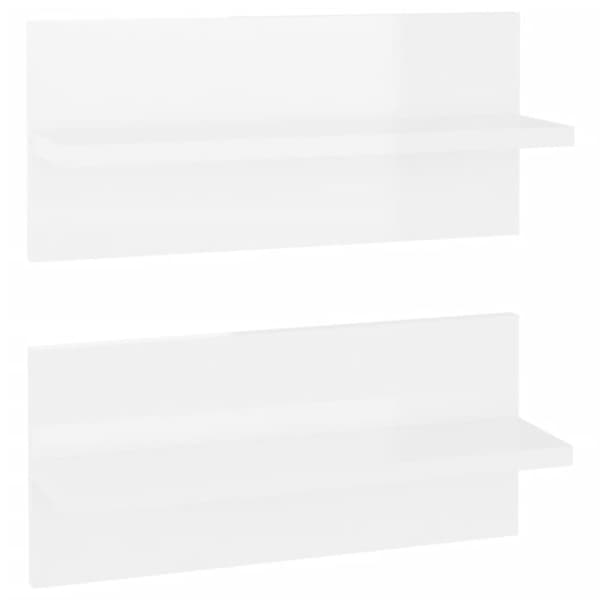 vidaXL Seinähyllyt 2 kpl korkeakiilto valkoinen 40x11,5x18 cm -  Seinähyllyt