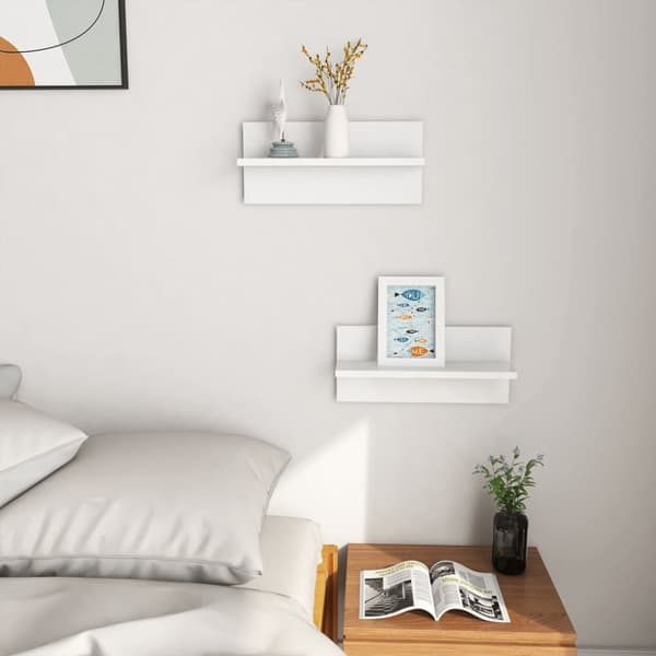 vidaXL Seinähyllyt 2 kpl korkeakiilto valkoinen 40x11,5x18 cm -  Seinähyllyt
