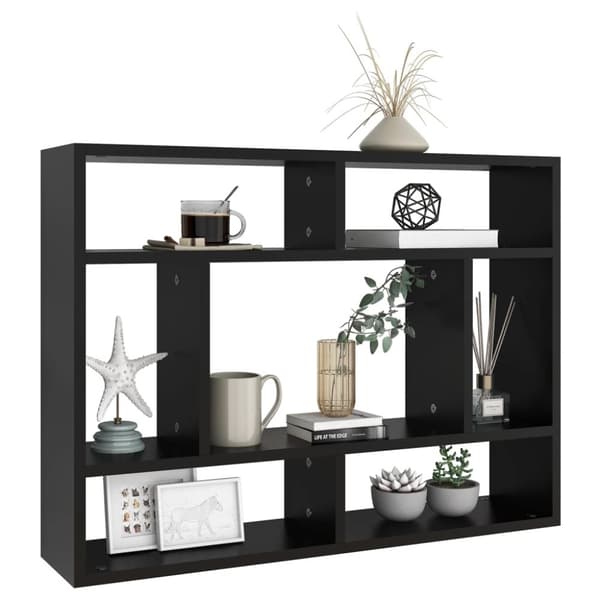 vidaXL Vägghylla svart 75x16x55 cm konstruerat trä -  Vägghyllor & fönsterbrädor