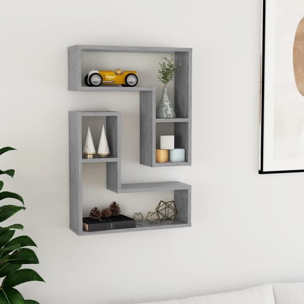 vidaXL Seinähyllyt 2 kpl betoninharmaa 50x15x50 cm tekninen puu - Seinähyllyt