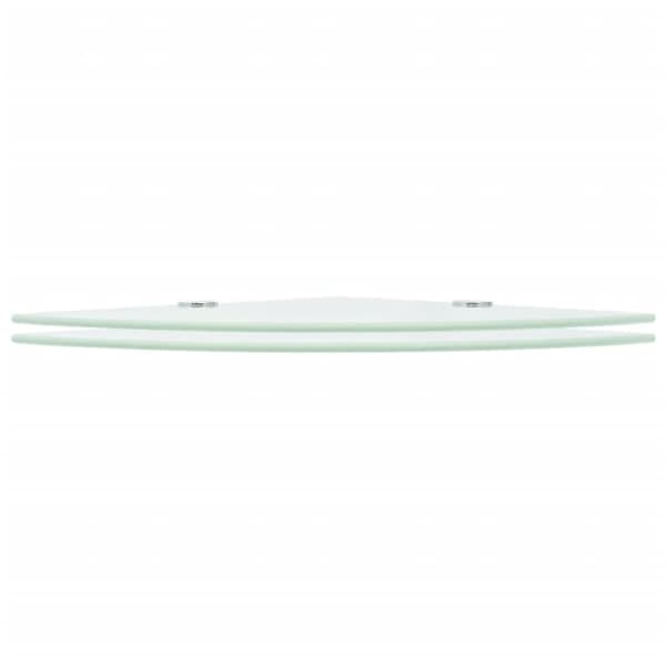 vidaXL Hörnhyllor 2 st kromade hyllkonsoler glas vit 35x35 cm -  Vägghyllor & fönsterbrädor