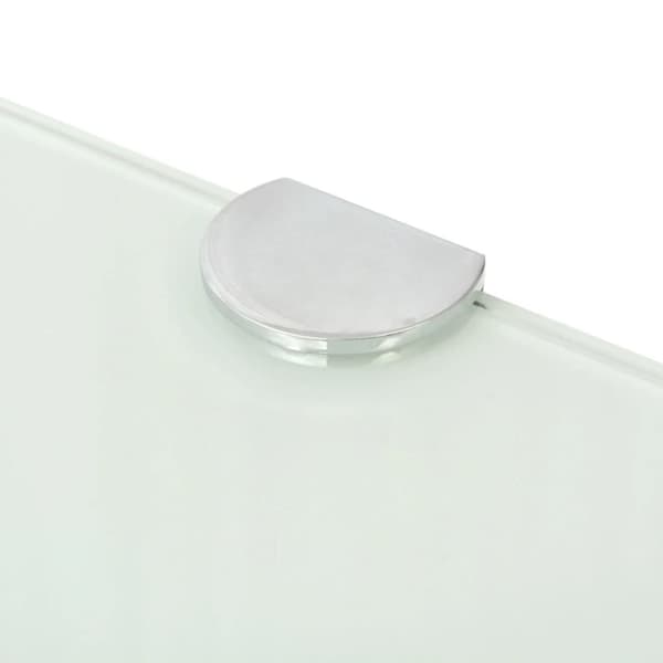 vidaXL Hörnhyllor 2 st kromade hyllkonsoler glas vit 35x35 cm -  Vägghyllor & fönsterbrädor