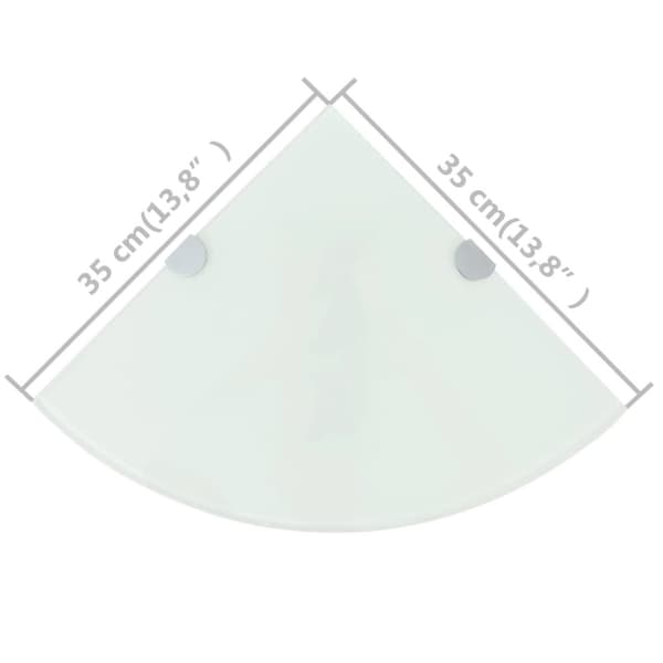 vidaXL Hörnhyllor 2 st kromade hyllkonsoler glas vit 35x35 cm -  Vägghyllor & fönsterbrädor