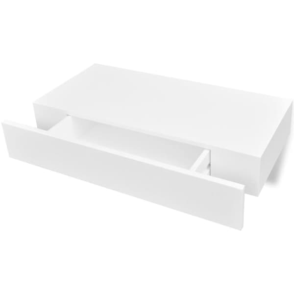 vidaXL Seinähyllyt laatikoilla 2 kpl piilokiinnitys valkoinen 48 cm - Seinähyllyt