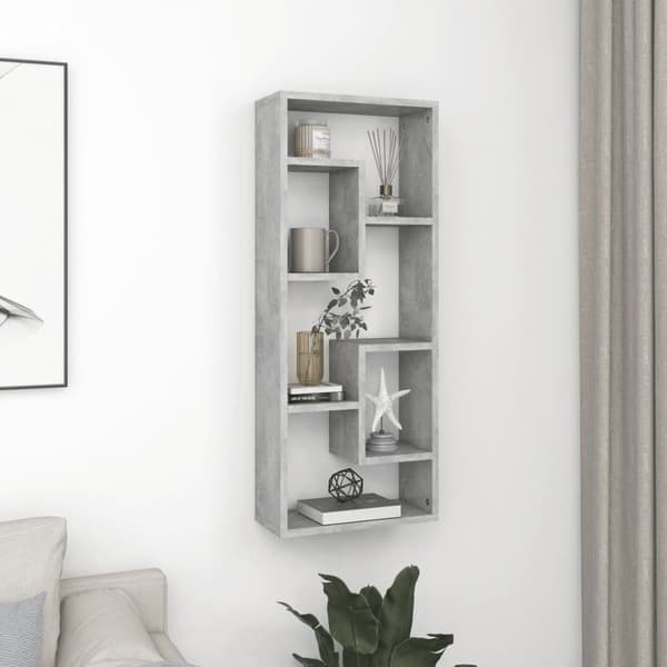 vidaXL væghylde 36x16x90 cm konstrueret træ betongrå - Væghylder & smalle hylder