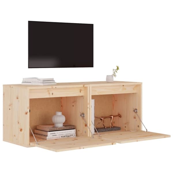 vidaXL Seinäkaapit 2 kpl 45x30x35 cm täysi mänty - Seinähyllyt