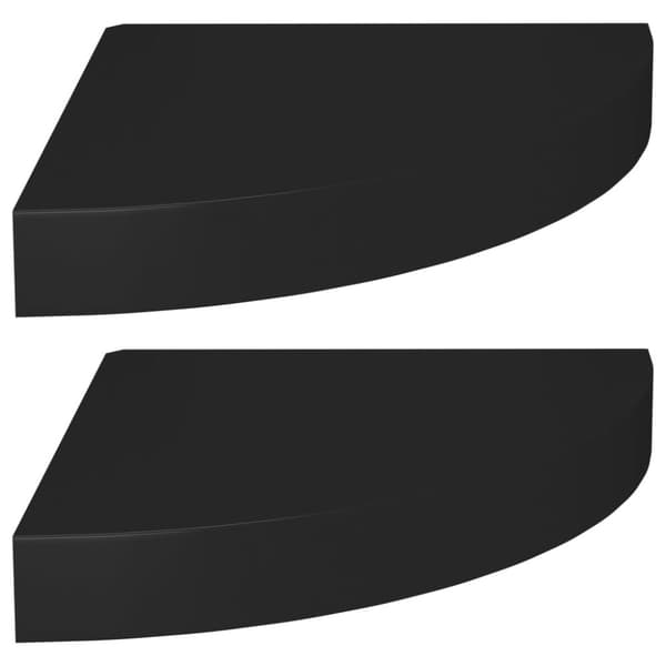 vidaXL Svävande hörnhyllor 2 st svart 25x25x3,8 cm MDF -  Vägghyllor & fönsterbrädor