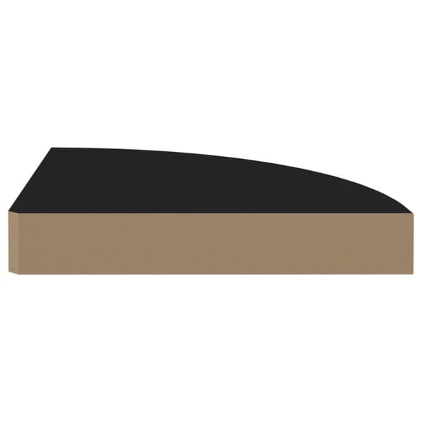 vidaXL Svävande hörnhyllor 2 st svart 25x25x3,8 cm MDF -  Vägghyllor & fönsterbrädor
