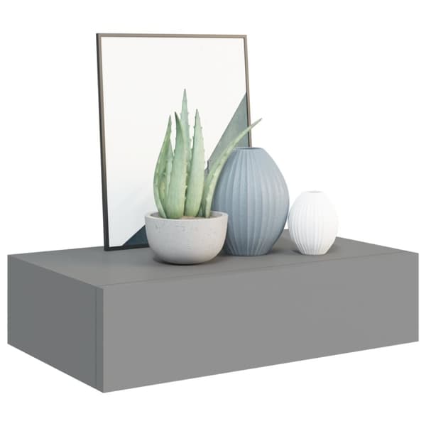 vidaXL væghylder med skuffer 2 stk. 40x23,5x10 cm MDF grå -  Væghylder & smalle hylder