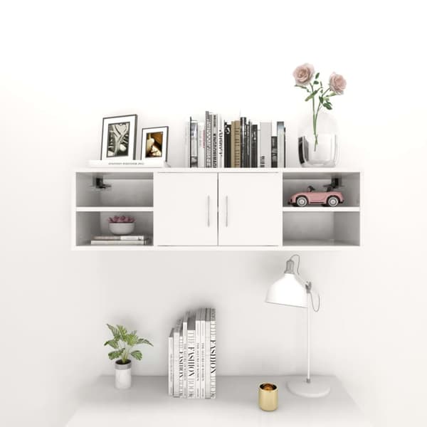 vidaXL Vägghylla vit högglans 102x30x29 cm konstruerat trä -  Vägghyllor & fönsterbrädor